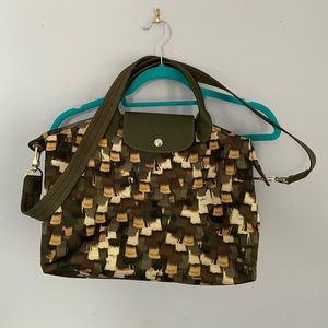Longchamp Le Pliage green printed crossbody bag